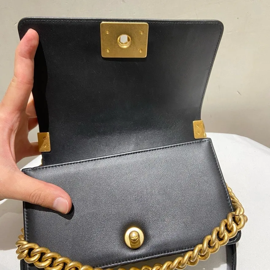Chanel Le Boy Black Small Calfskin Crossbody Bag