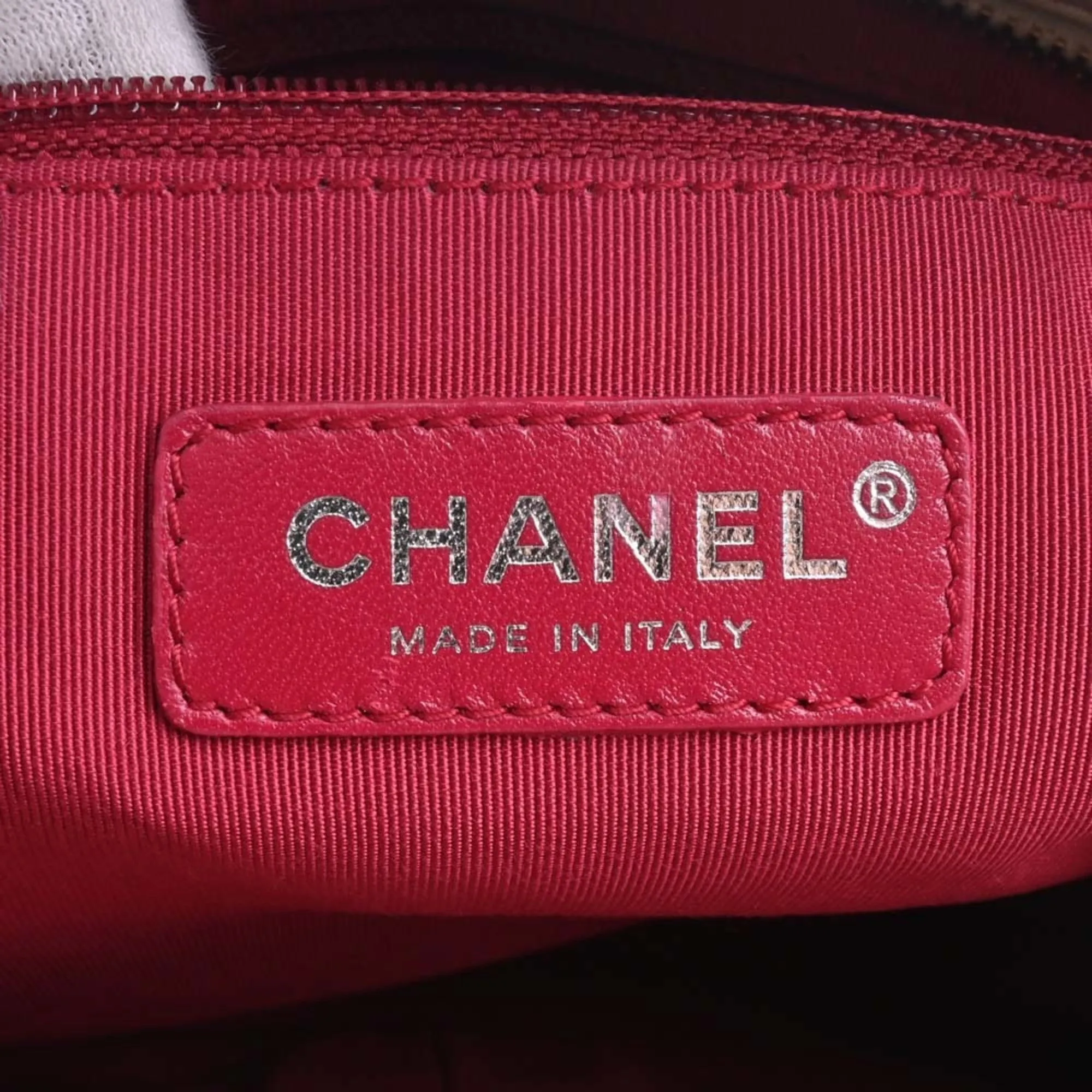 Chanel Leather Gabriel de Cocomark Shoulder Bag Beige/Black Ladies