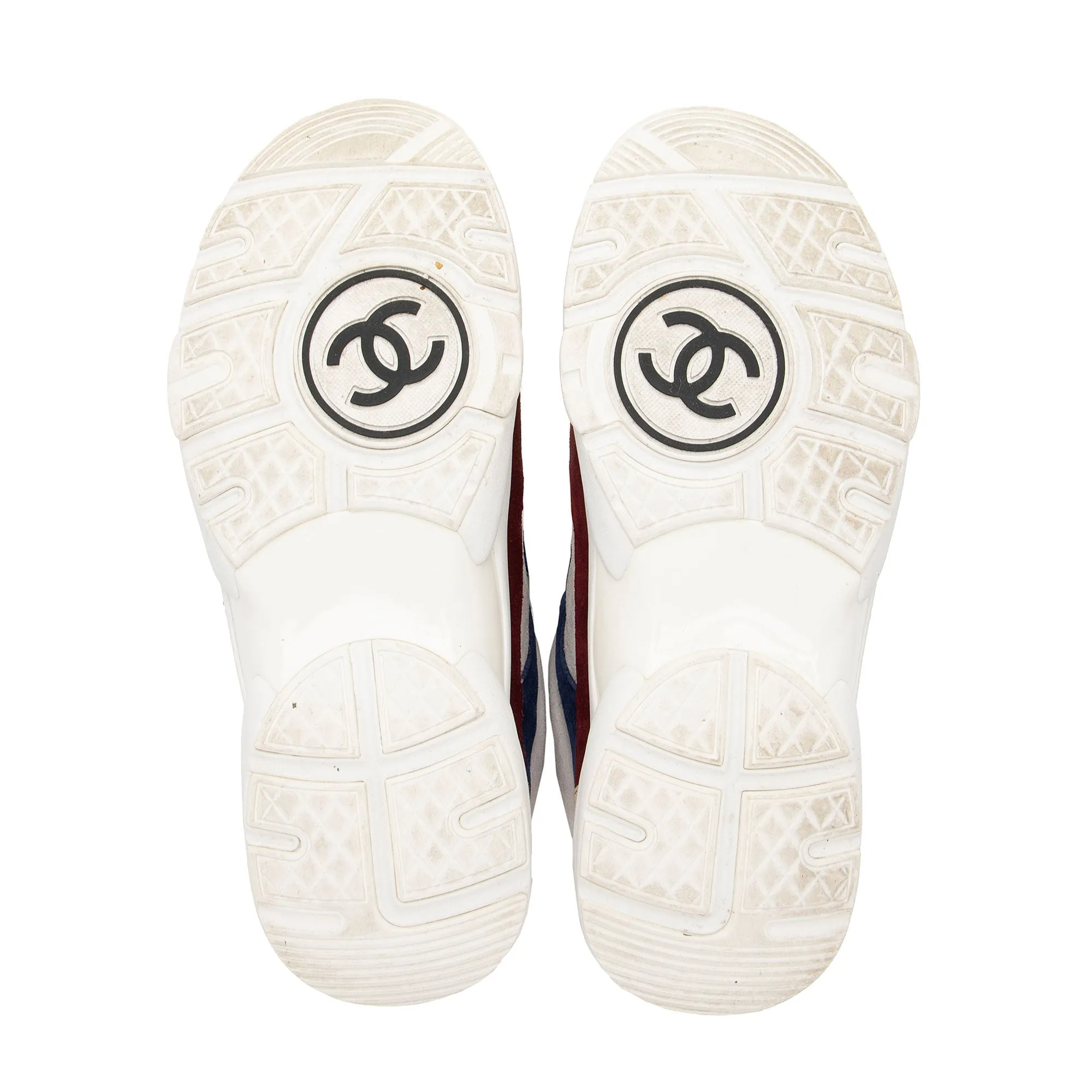 Chanel Leather Suede CC High Top Sneakers - Size 6.5 / 36.5 (SHF-gBBc0v)
