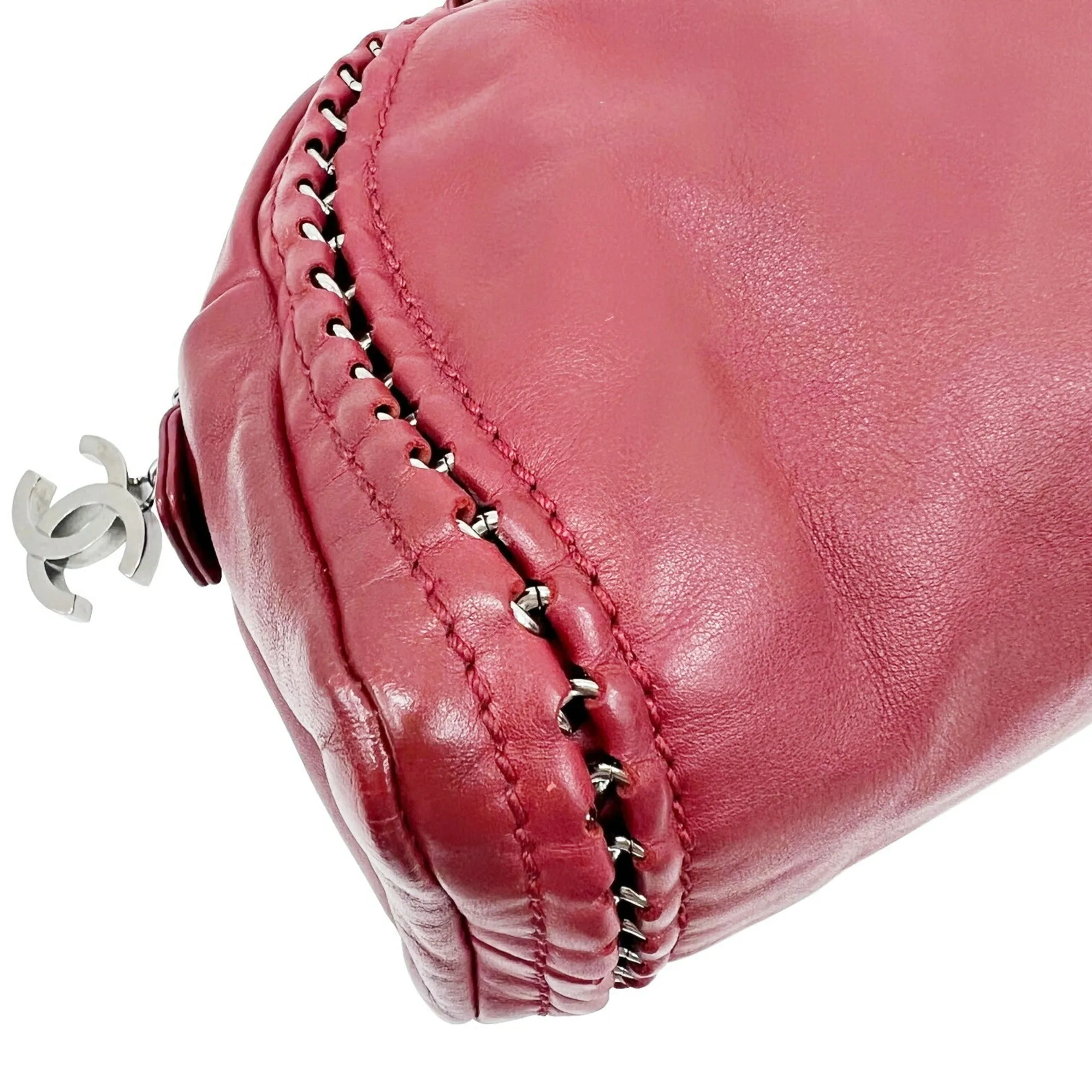 Chanel Luxury Line Bowling Bag Chain Shoulder Coco Mark HandBag A31575 Ladies Bordeaux 10s