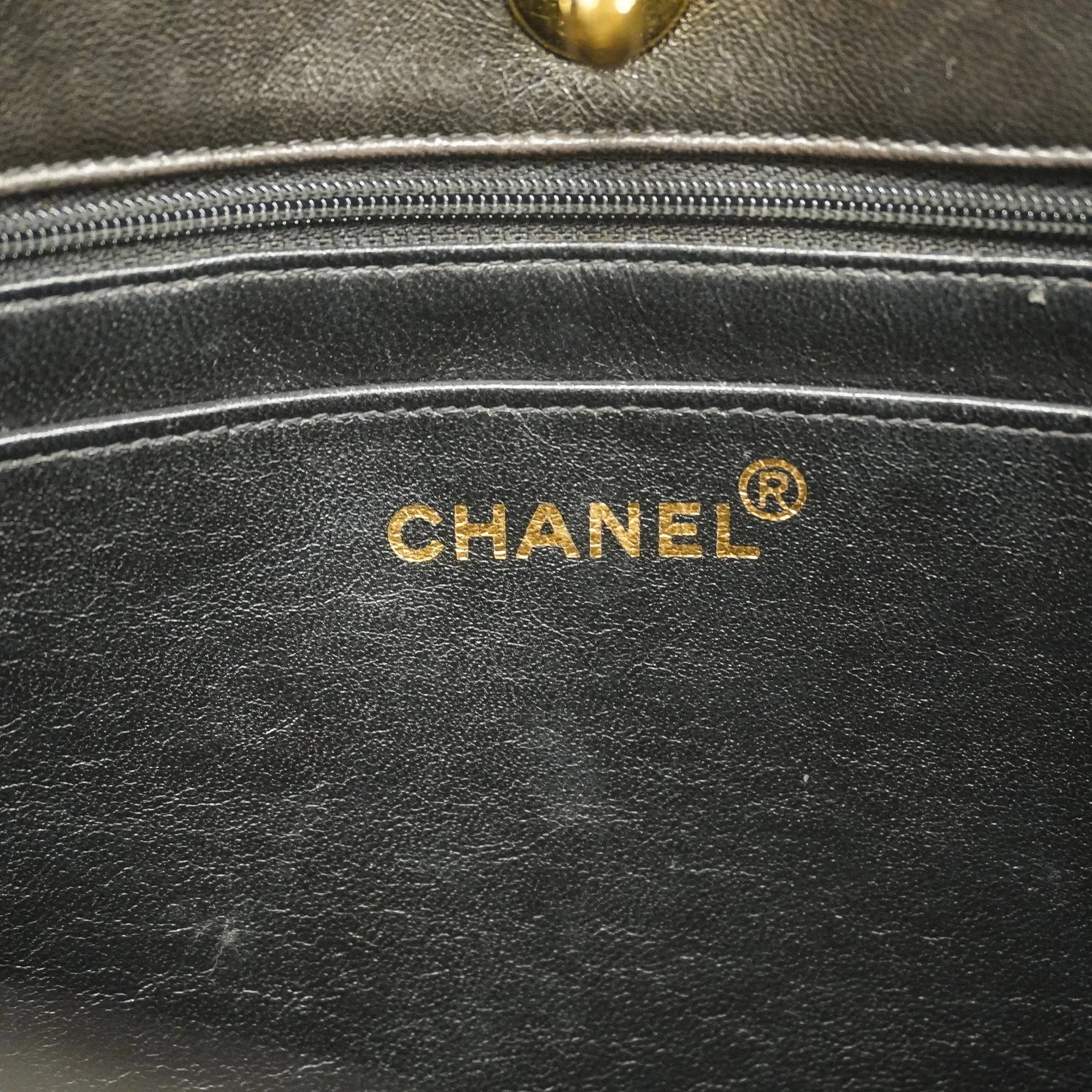 Chanel  Matelasse Chain Lambskin Women's Leather Shoulder Bag Black
