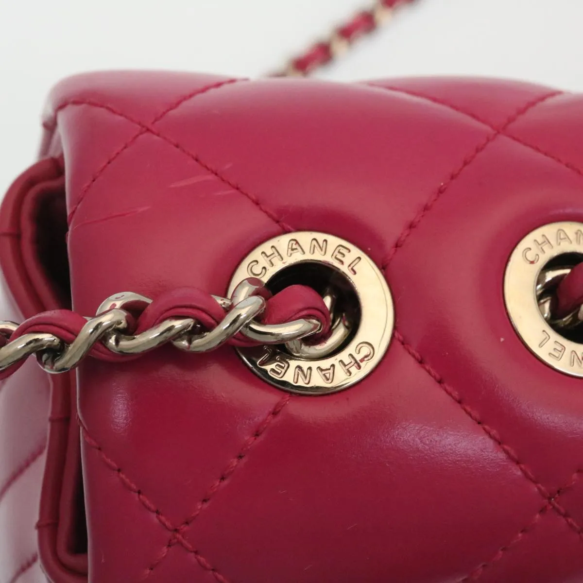 Chanel Matelasse Coco Rain Double Chain Shoulder Bag Lamb Skin Pink  29191A