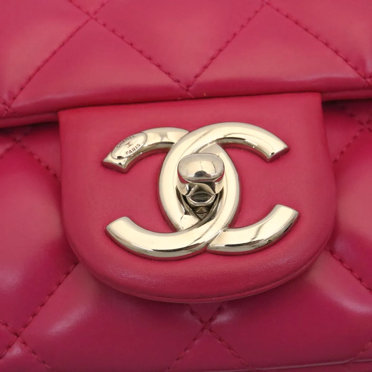 Chanel Matelasse Coco Rain Double Chain Shoulder Bag Lamb Skin Pink  29191A