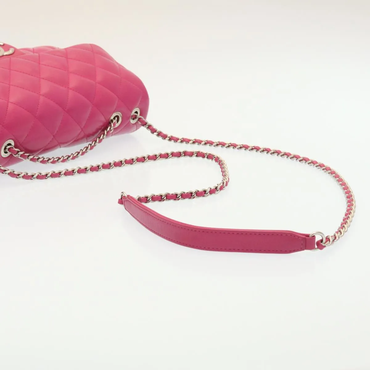 Chanel Matelasse Coco Rain Double Chain Shoulder Bag Lamb Skin Pink  29191A
