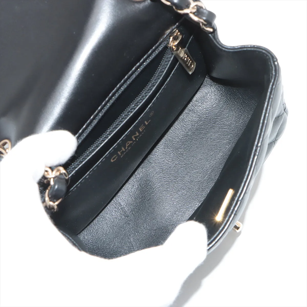 Chanel Minimatrasse 17  Single Chain Single Chain Bag Black Silver  A35200