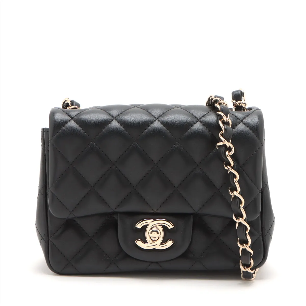 Chanel Minimatrasse 17  Single Chain Single Chain Bag Black Silver  A35200
