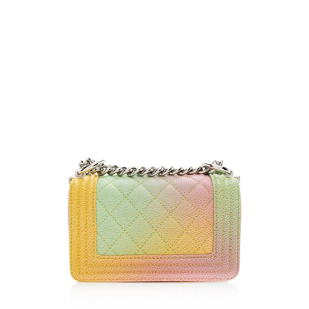 Chanel Quilted Caviar Leather Rainbow Paris-Cuba Mini Boy Bag - FINAL SALE (SHF-18995)