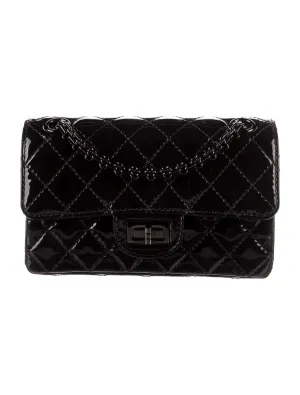 CHANEL QUILTED PATENT LEATHER REISSUE SO BLACK MINI FLAP BAG
