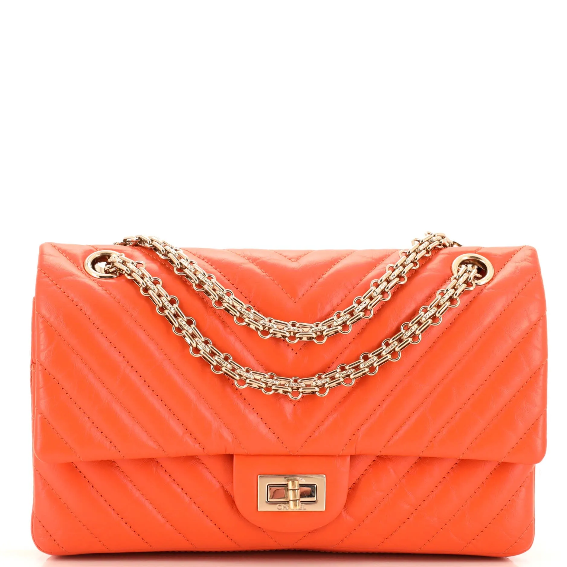 CHANEL Reissue 2.55 Flap Bag Chevron Aged Calfskin 225