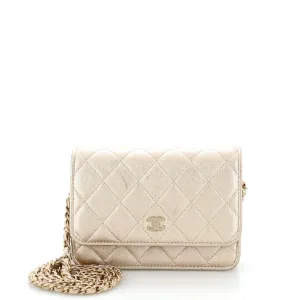 CHANEL Wallet on Chain Quilted Metallic Lambskin Mini