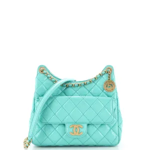 CHANEL Wavy CC Hobo Quilted Crumpled Calfskin Medium