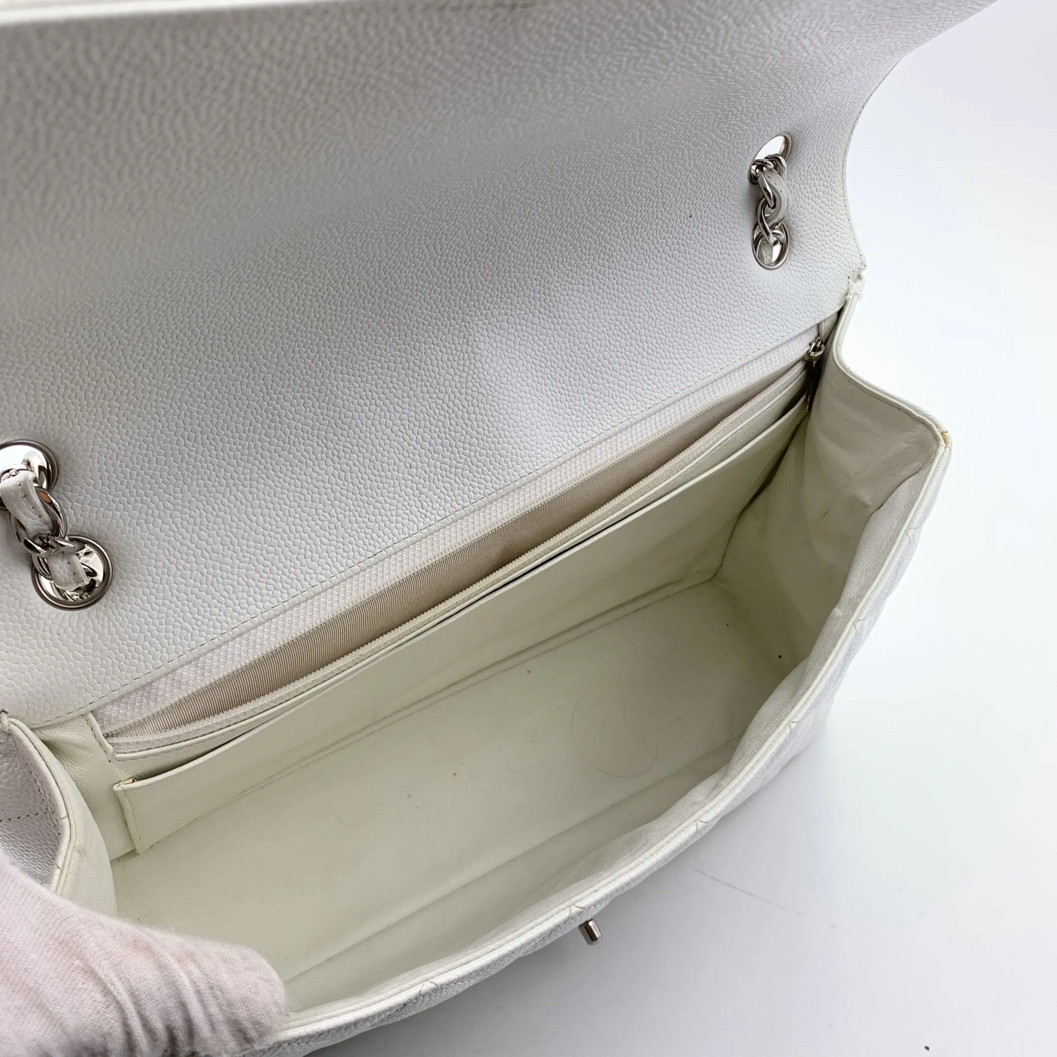 Chanel White Quilted Leather Maxi Timeless Classic Single Flap Bag