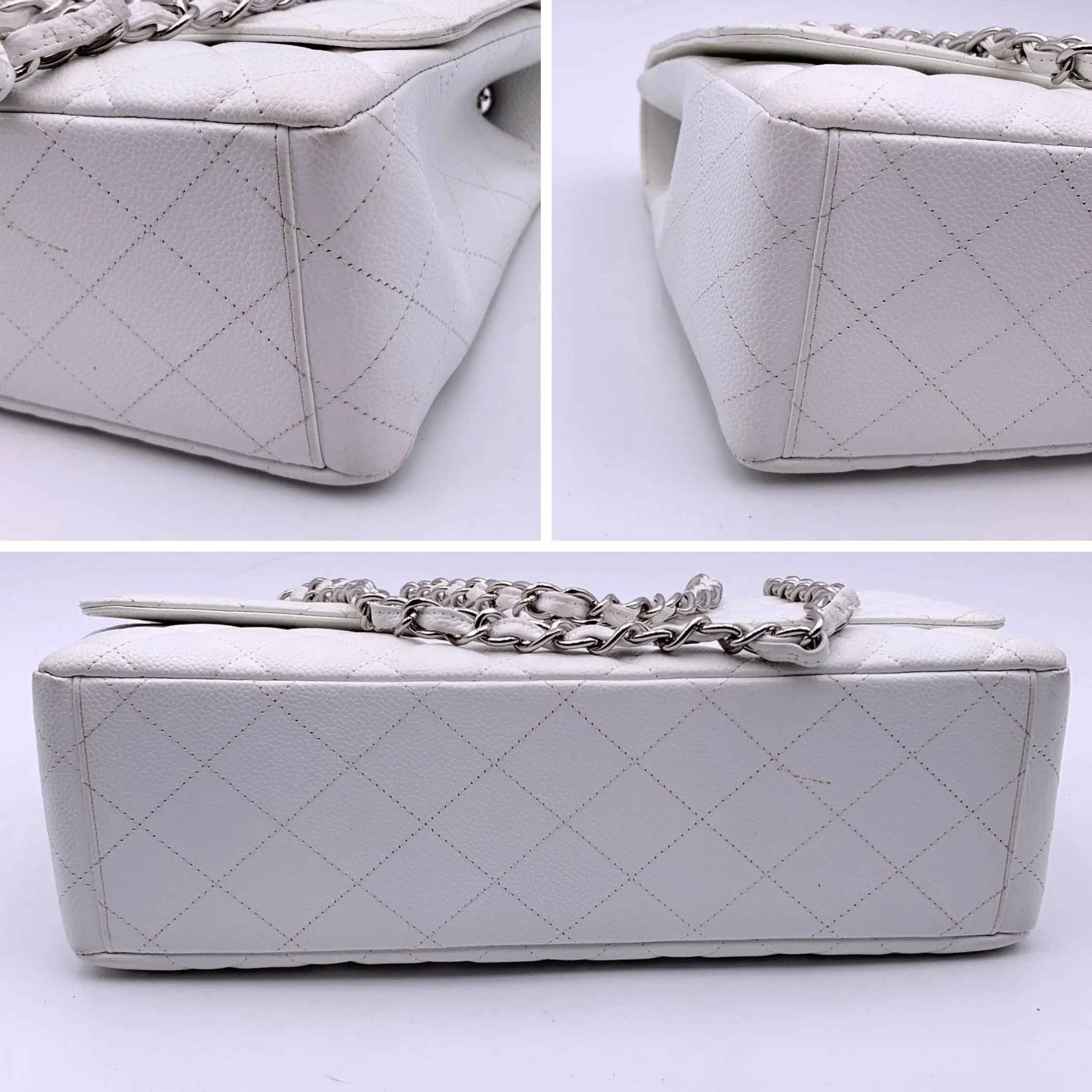 Chanel White Quilted Leather Maxi Timeless Classic Single Flap Bag