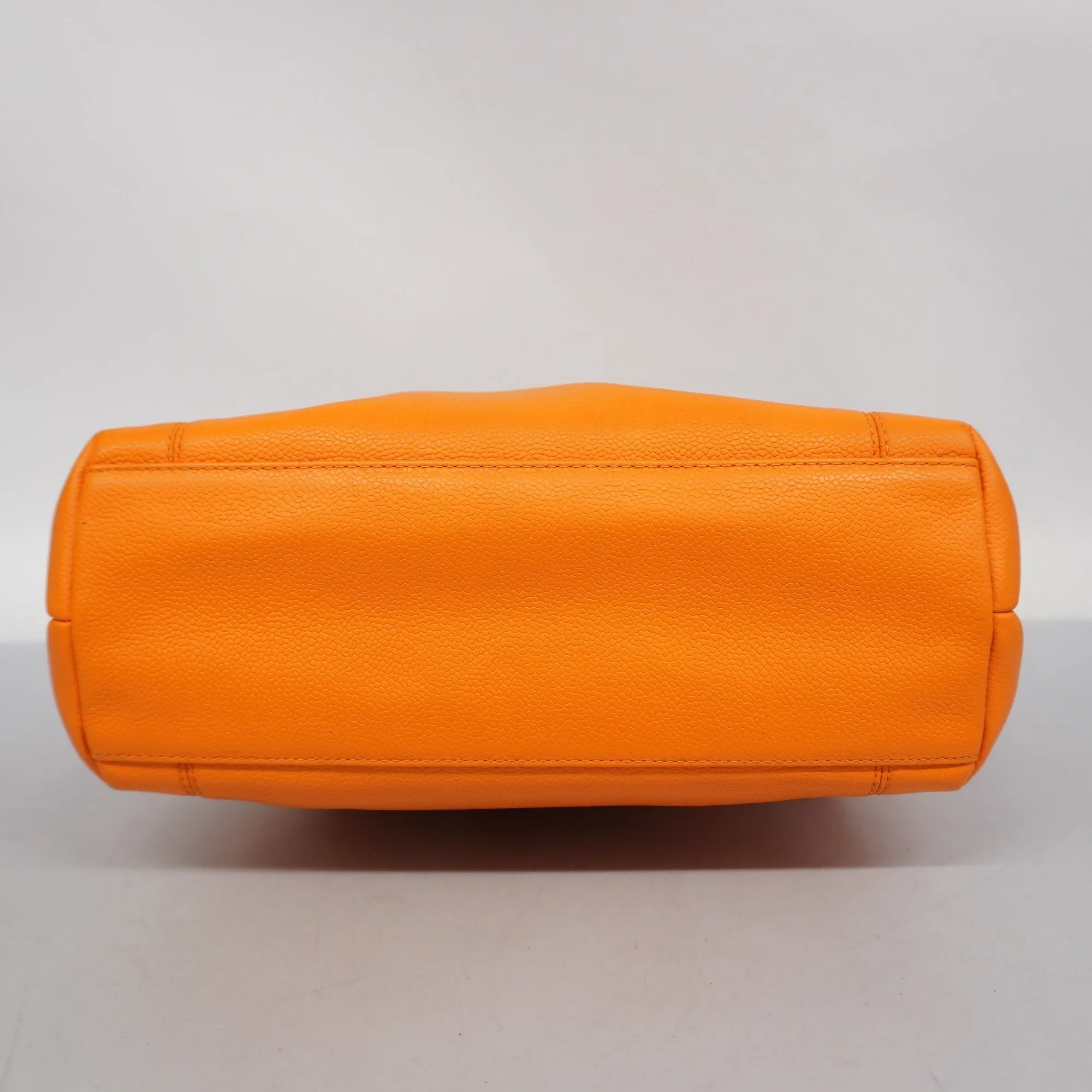 CHANEL  Women's Caviar Leather Shoulder Bag Orange