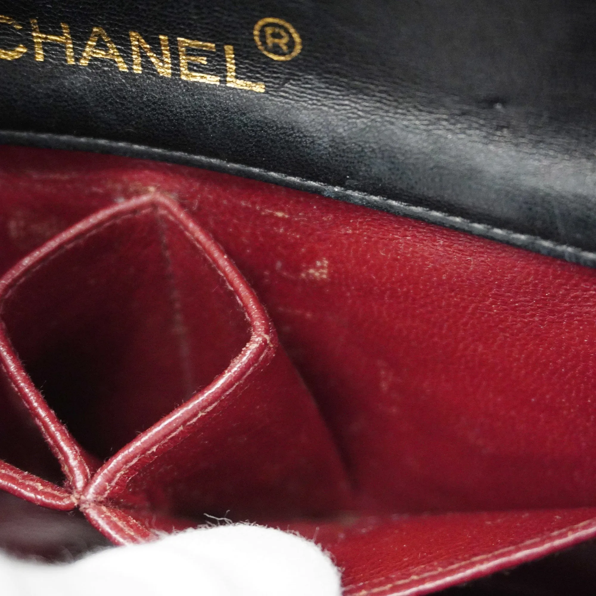 Chanel[3ca0446]   Shoulder Bag Matelasse Single Chain Lambskin Black Gold metal