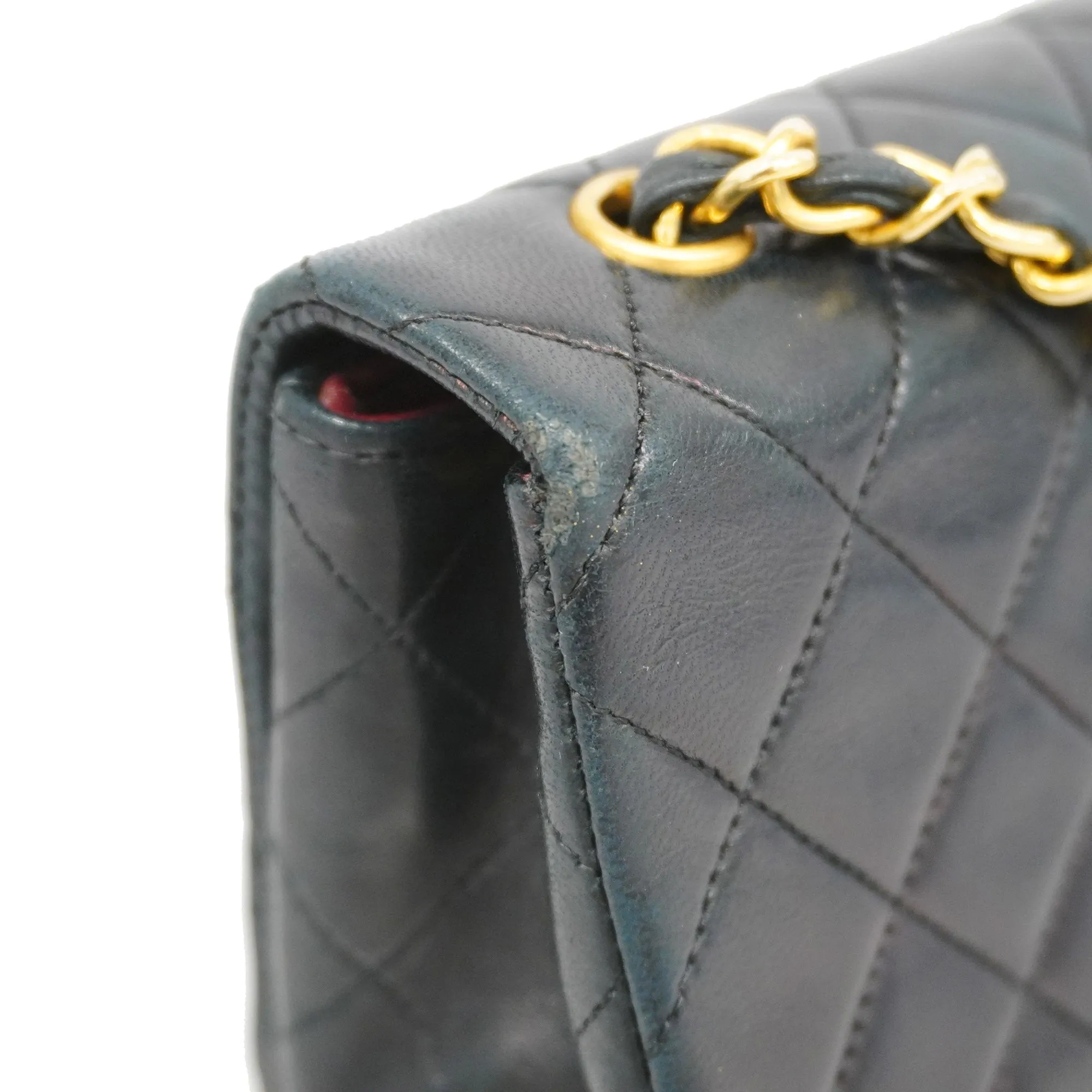 Chanel[3ca0446]   Shoulder Bag Matelasse Single Chain Lambskin Black Gold metal