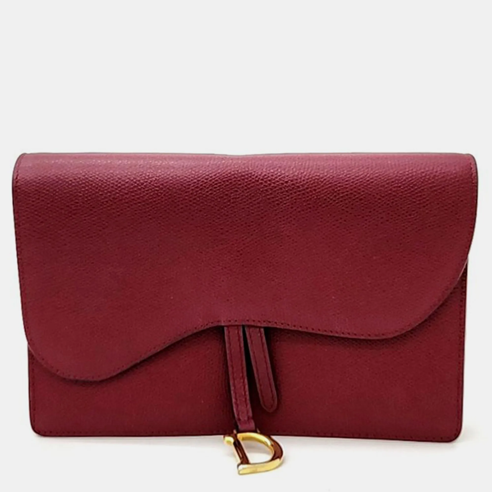 Christian Red Leather Saddle Walet On Chain