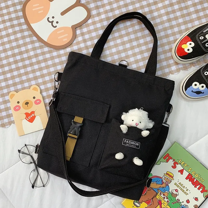 Christmas Gift Kawaii Cartoon Tote Bag Canvas Handbag Shopping Bag Super Cool Handbags Shoulder Bags for Girl Book Bags Bolsa Feminina Mochila