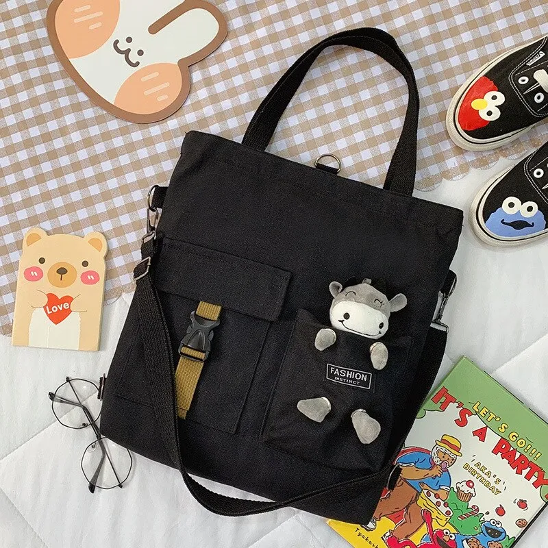 Christmas Gift Kawaii Cartoon Tote Bag Canvas Handbag Shopping Bag Super Cool Handbags Shoulder Bags for Girl Book Bags Bolsa Feminina Mochila