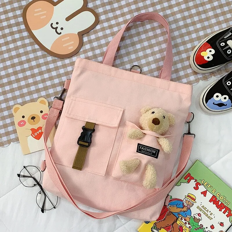 Christmas Gift Kawaii Cartoon Tote Bag Canvas Handbag Shopping Bag Super Cool Handbags Shoulder Bags for Girl Book Bags Bolsa Feminina Mochila