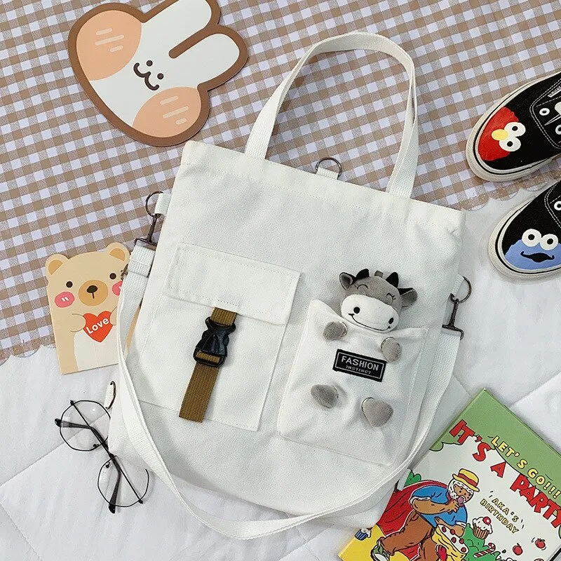 Christmas Gift Kawaii Cartoon Tote Bag Canvas Handbag Shopping Bag Super Cool Handbags Shoulder Bags for Girl Book Bags Bolsa Feminina Mochila