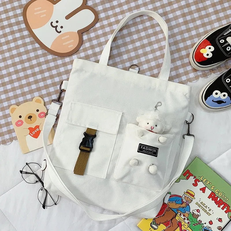 Christmas Gift Kawaii Cartoon Tote Bag Canvas Handbag Shopping Bag Super Cool Handbags Shoulder Bags for Girl Book Bags Bolsa Feminina Mochila