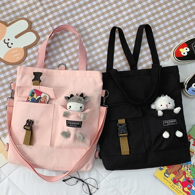 Christmas Gift Kawaii Cartoon Tote Bag Canvas Handbag Shopping Bag Super Cool Handbags Shoulder Bags for Girl Book Bags Bolsa Feminina Mochila