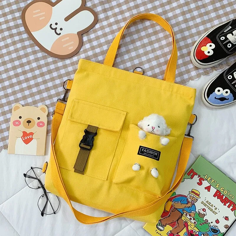 Christmas Gift Kawaii Cartoon Tote Bag Canvas Handbag Shopping Bag Super Cool Handbags Shoulder Bags for Girl Book Bags Bolsa Feminina Mochila
