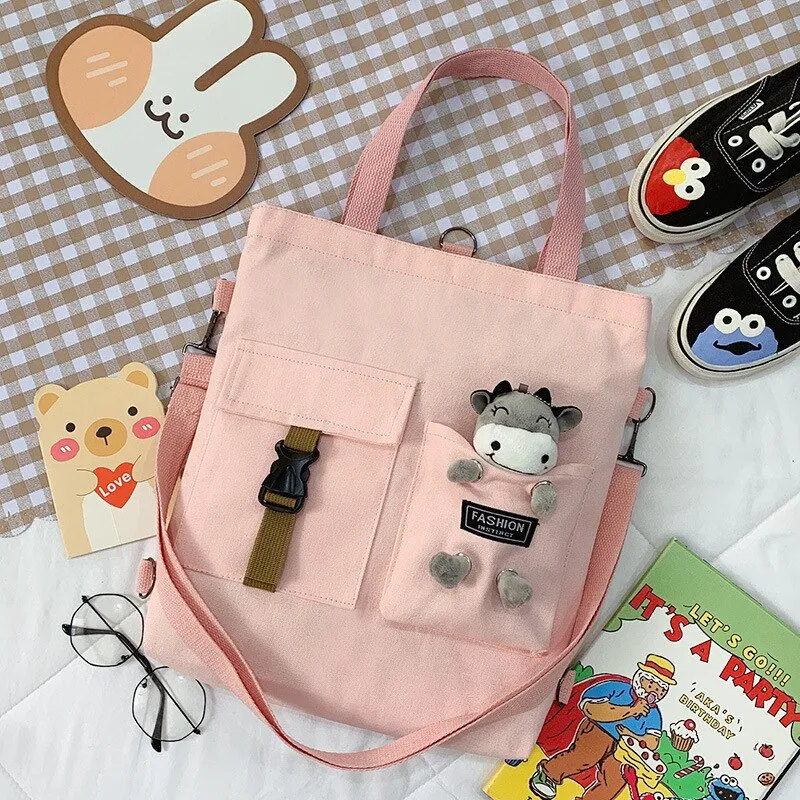 Christmas Gift Kawaii Cartoon Tote Bag Canvas Handbag Shopping Bag Super Cool Handbags Shoulder Bags for Girl Book Bags Bolsa Feminina Mochila