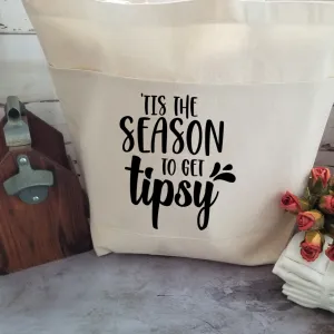Christmas Tote Bag, Funny Tote Bag, Cotton Canvas Tote, Reusable Grocery Bag, Tote Bag with Pockets, Farmers Market Bag, Funny Shopping Bag