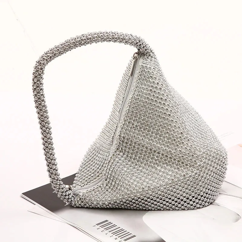 Classic Crystal Diamond Wristlet Clutches - Landmine Shaped Evening Bag