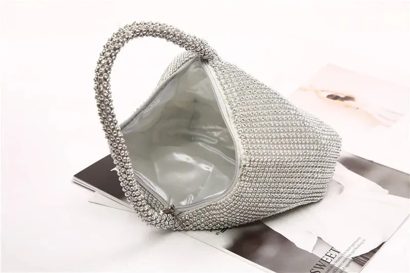 Classic Crystal Diamond Wristlet Clutches - Landmine Shaped Evening Bag
