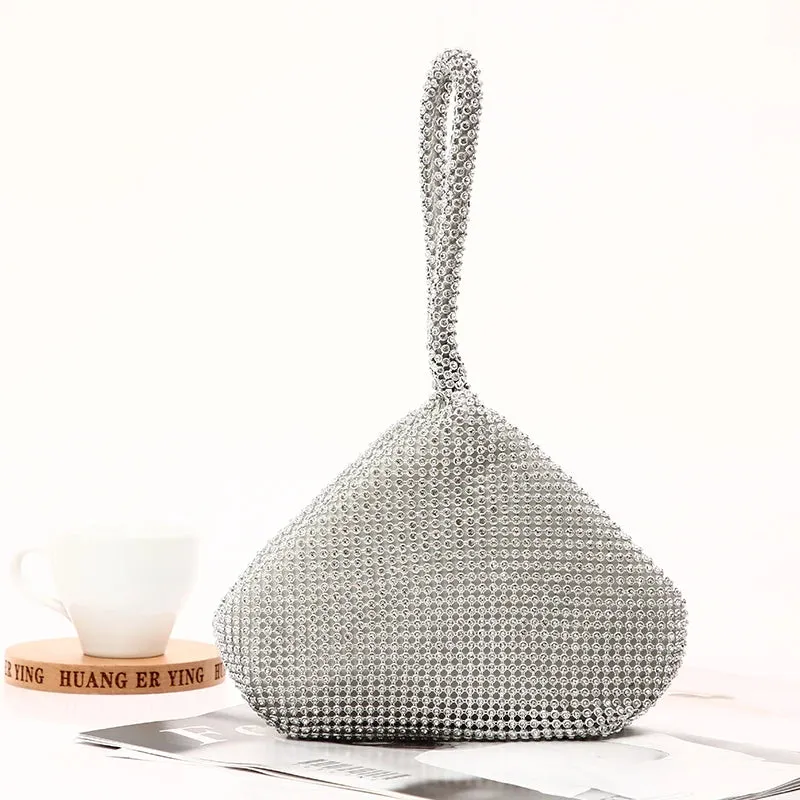 Classic Crystal Diamond Wristlet Clutches - Landmine Shaped Evening Bag