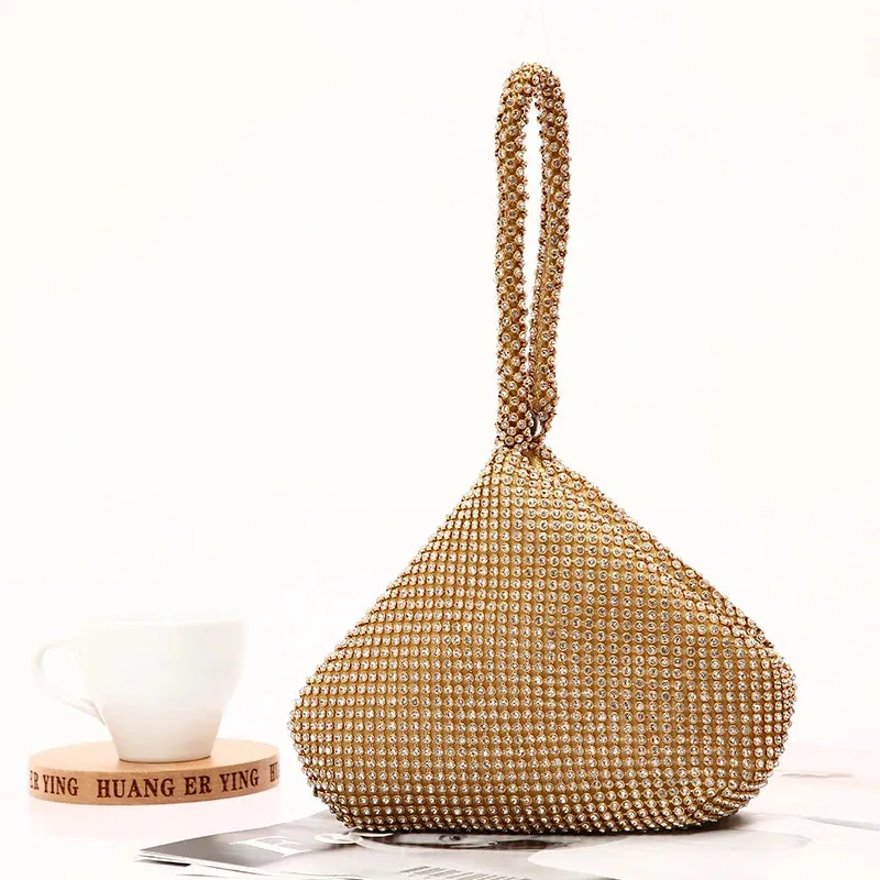 Classic Crystal Diamond Wristlet Clutches - Landmine Shaped Evening Bag
