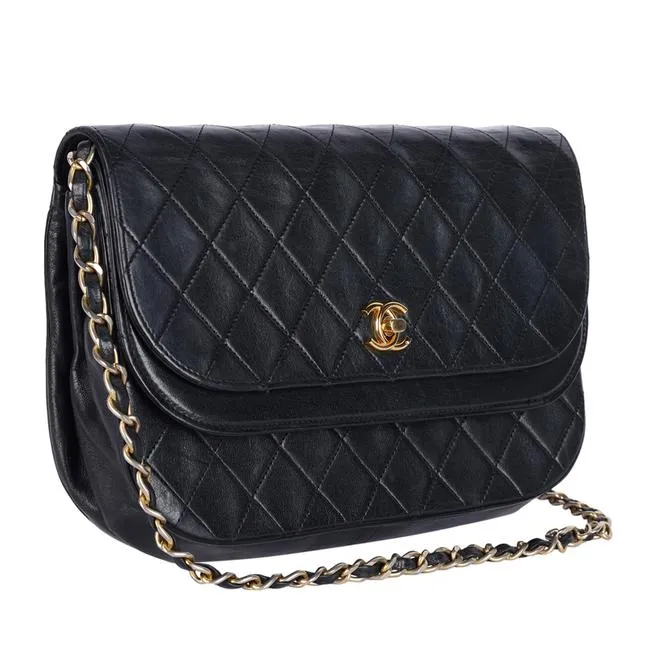 Classic Double Flap Quilted Lambskin Leather Shoulder Bag