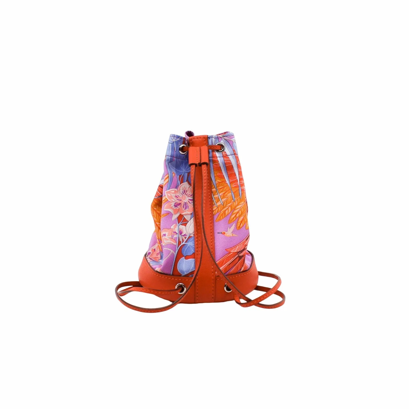 clutch nano orange multicolor satin leather