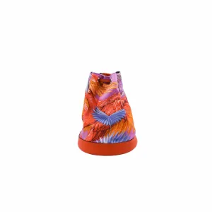 clutch nano orange multicolor satin leather