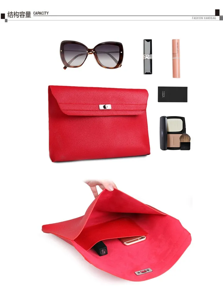 Clutches PU Leather Cross body Bags For Women's Envelope Clutch Purse