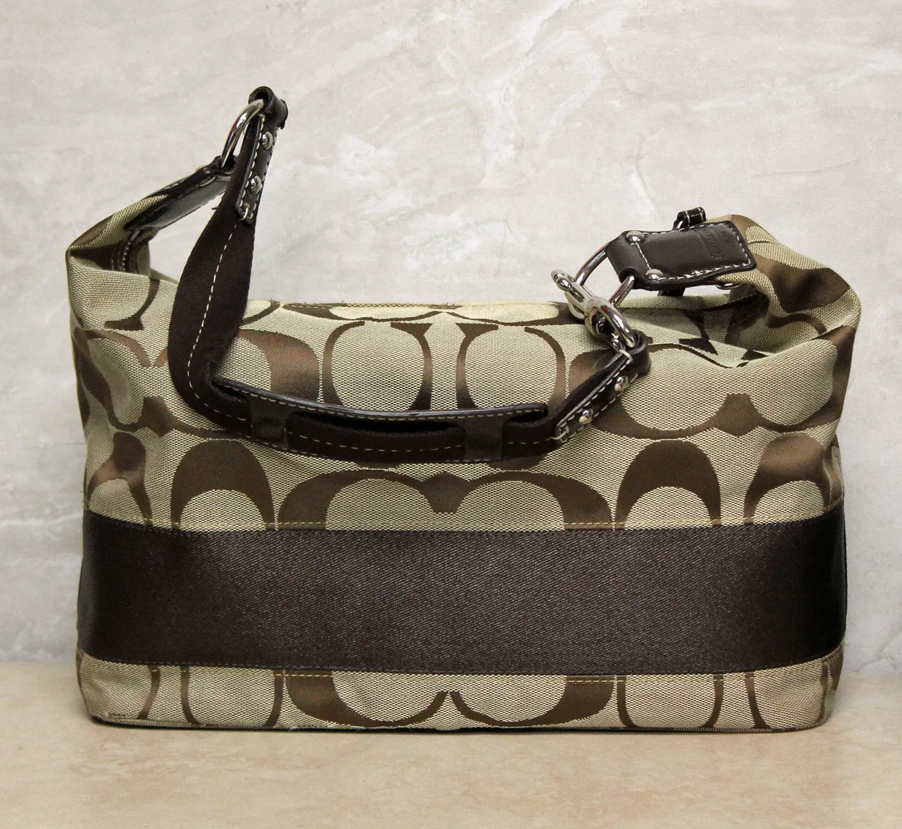 Coach Purse: 17434 Signature Stripe Hobo Bag