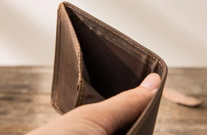 Coffee Cool Leather Mens Small Wallets Bifold Vintage Slim billfold Wallet for Men