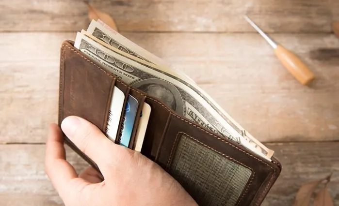 Coffee Cool Leather Mens Small Wallets Bifold Vintage Slim billfold Wallet for Men