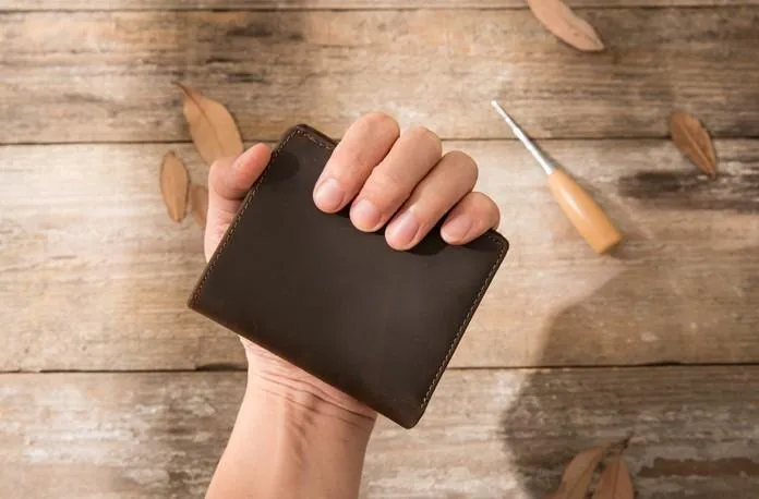Coffee Cool Leather Mens Small Wallets Bifold Vintage Slim billfold Wallet for Men