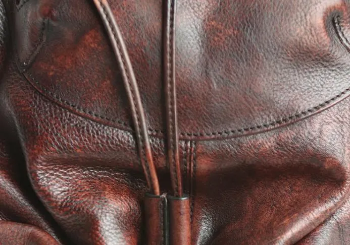 Coffee Leather Mens Backpack Travel Backpack Laptop Backpacks for men