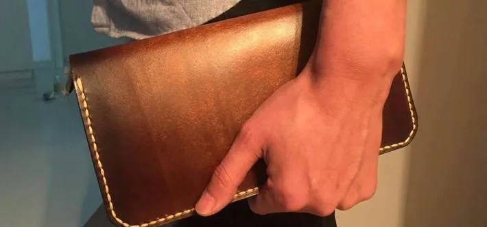 Coffee Vintage Leather Bifold Mens Large Long Wallet Leather Long Wallets for Men