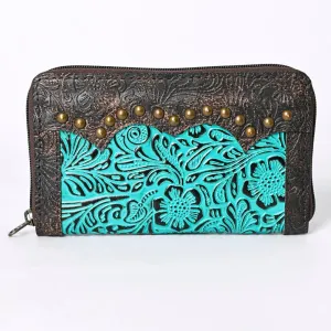 Coin Purses Tooled Leather Wallets with  Studs