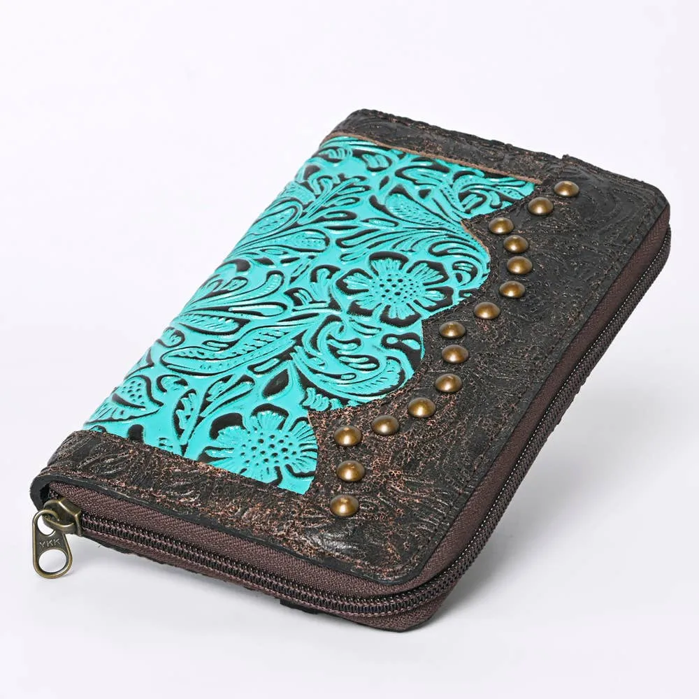 Coin Purses Tooled Leather Wallets with  Studs