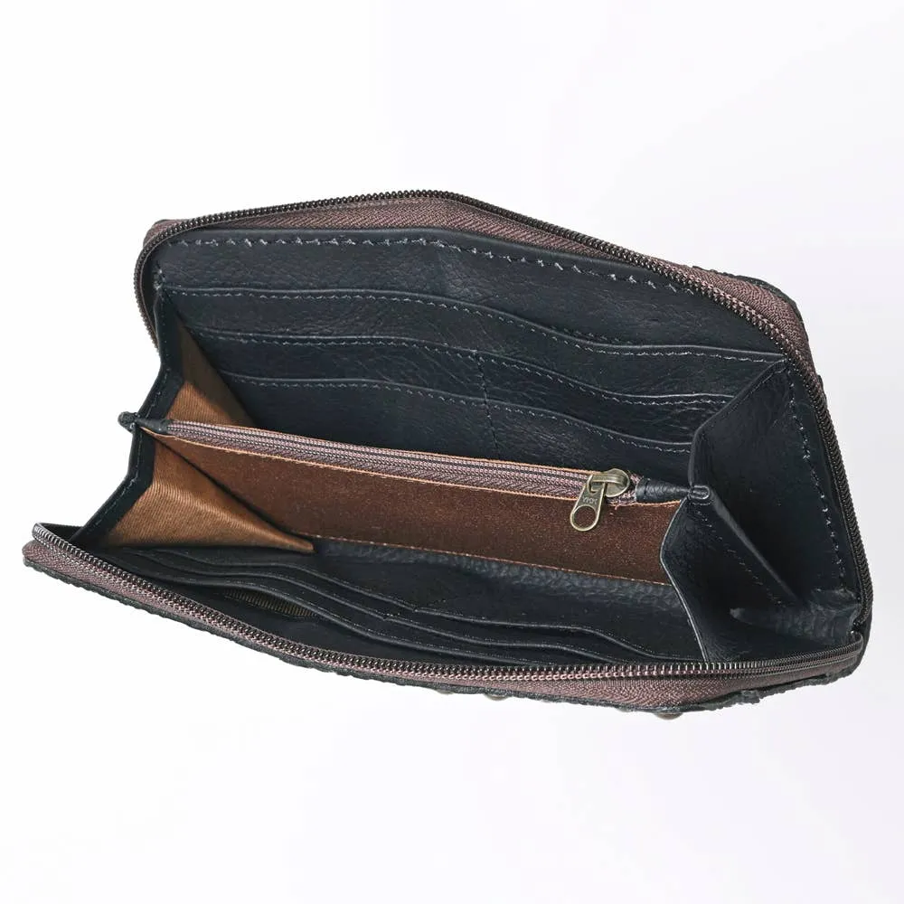 Coin Purses Tooled Leather Wallets with  Studs