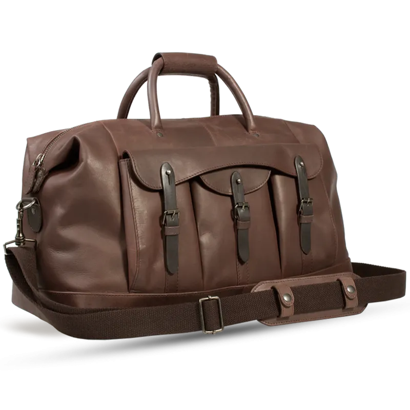 COMBO OFFER UBERBAG GOBI BROWN LEATHER HOLDALL / MESSENGER