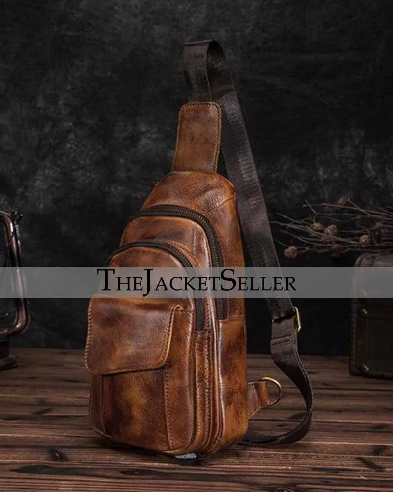 COWHIDE LEATHER SLING BAG