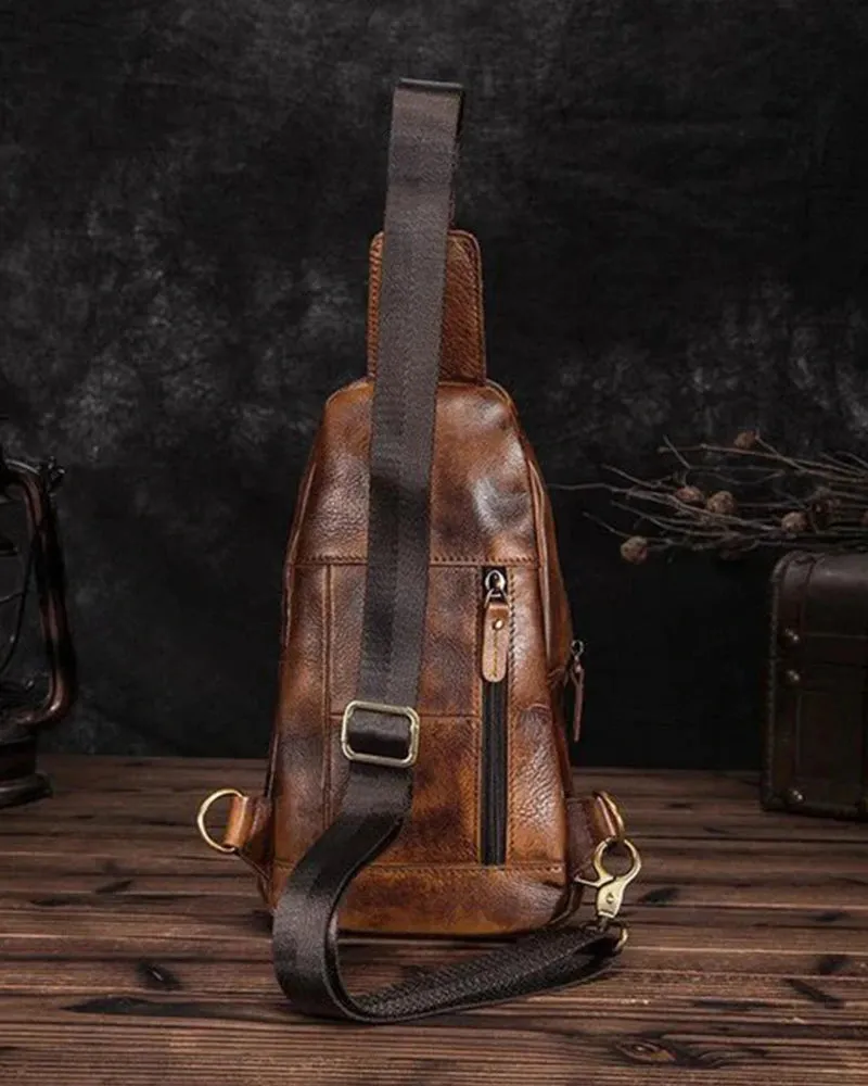 COWHIDE LEATHER SLING BAG